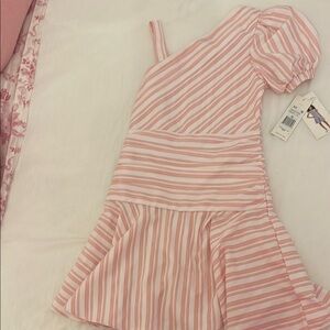 Habitual Girl Pink Striped Kids Dress